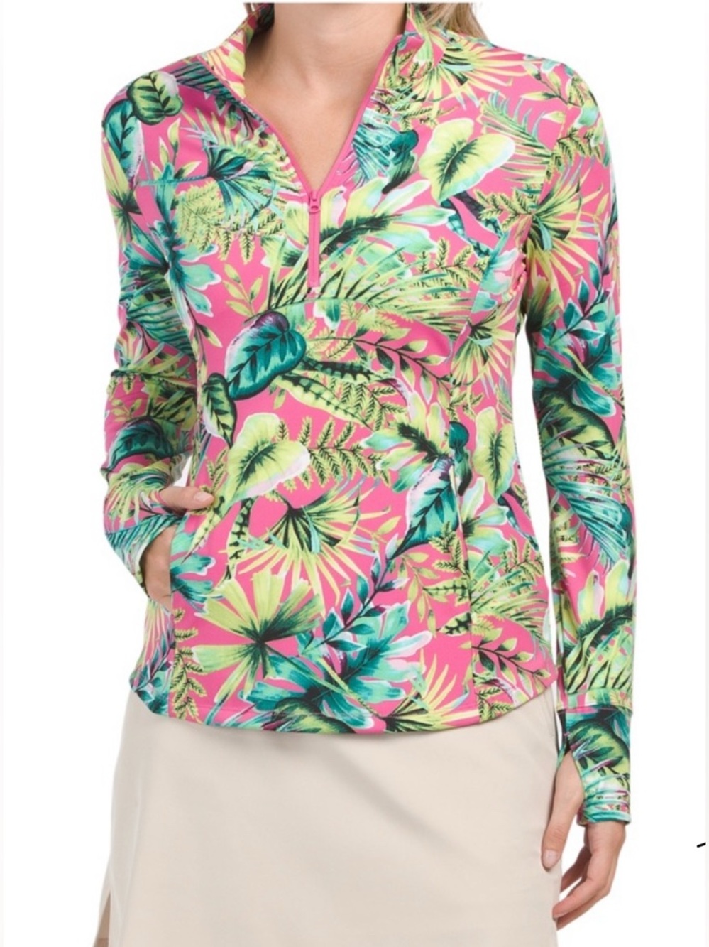 TOMMY BAHAMA Upf 50 Printed Golf Quarter Zip Long Sleeve Popover
